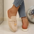 thumbnail image 5 of Pandaie Womens Mules Suede Slip on Dressy Loafers Ladies Closed Toe Backless Slides 2026 Casual Walking Shoes for Business Work Office Khaki Size 6, 5 of 9