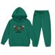 thumbnail image 5 of Conjunto de sudadera con capucha de manga larga para niños con estampado invernal y pantalones deportivos con lazo en las piernas, deportivo informal con forro polar para mayor calidez, conjunto de do, 5 of 5