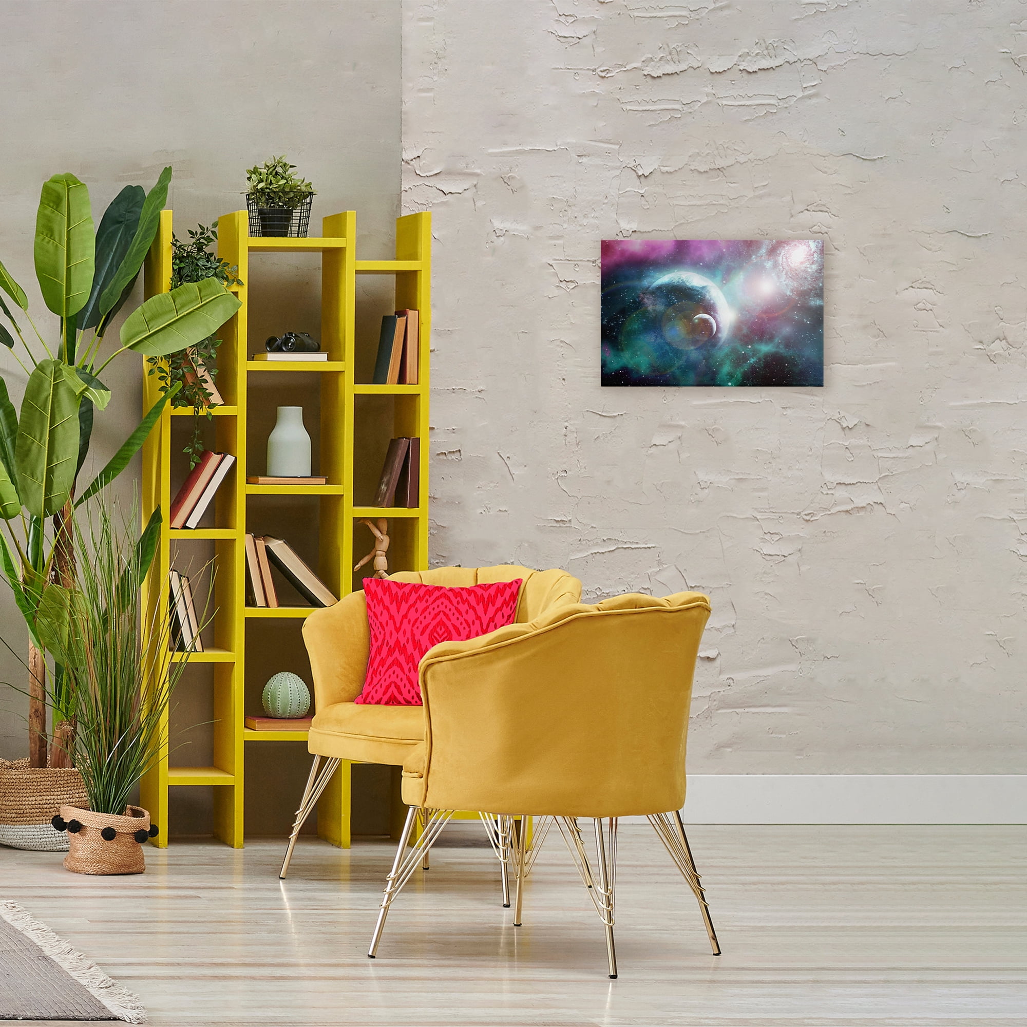 Eclipsing Cosmos Planets Canvas Wall Art, design by Ali Chris