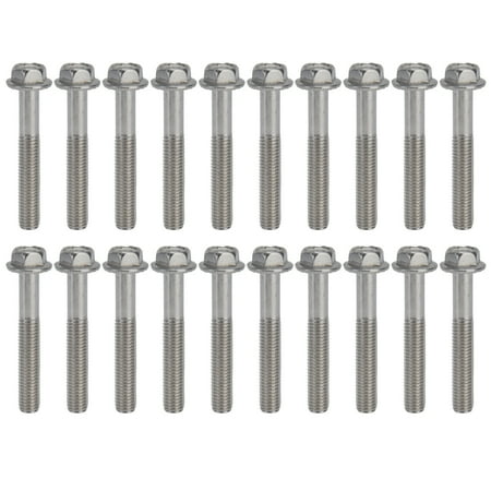 

20Pcs M10x1.5 Screw Bolts A270 Stainless Steel Flanged Hex Head Bolt with Gasket DIN6921M10x65