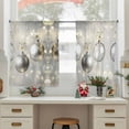 thumbnail image 6 of Christmas Balls Sheer Curtains 45 Inches Long, Silver Xmas Balls Glitter Sparkle Stars Light Filtering Window Curtains for Living Room, Rod Pocket Voile Sheer Curtain Drapes, 52"Wx45"L, 2 Panels, 6 of 9