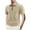 Khaki, variant on Lmnyox Men's Dressy Casual Golf Shirts Collared Zipper Up Short Sleeve Shirts Business Work Tops with Pocket