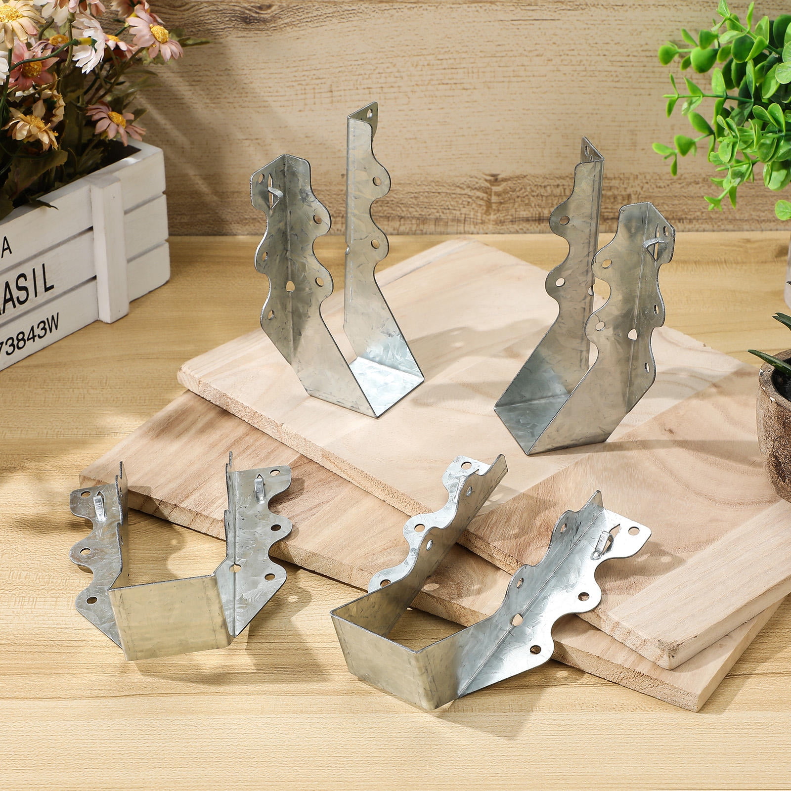 AURARMLET 20PCS Galvanized Steel Beam Brackets for Wood Floor Support Outdoor Construction Hardware
