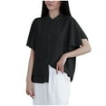 thumbnail image 1 of Camisas de Manga Corta para las Mujeres Casual, Botón de Cuello en V de la Moda de Verano, Top Suelto/Camisa Casual, 1 of 8