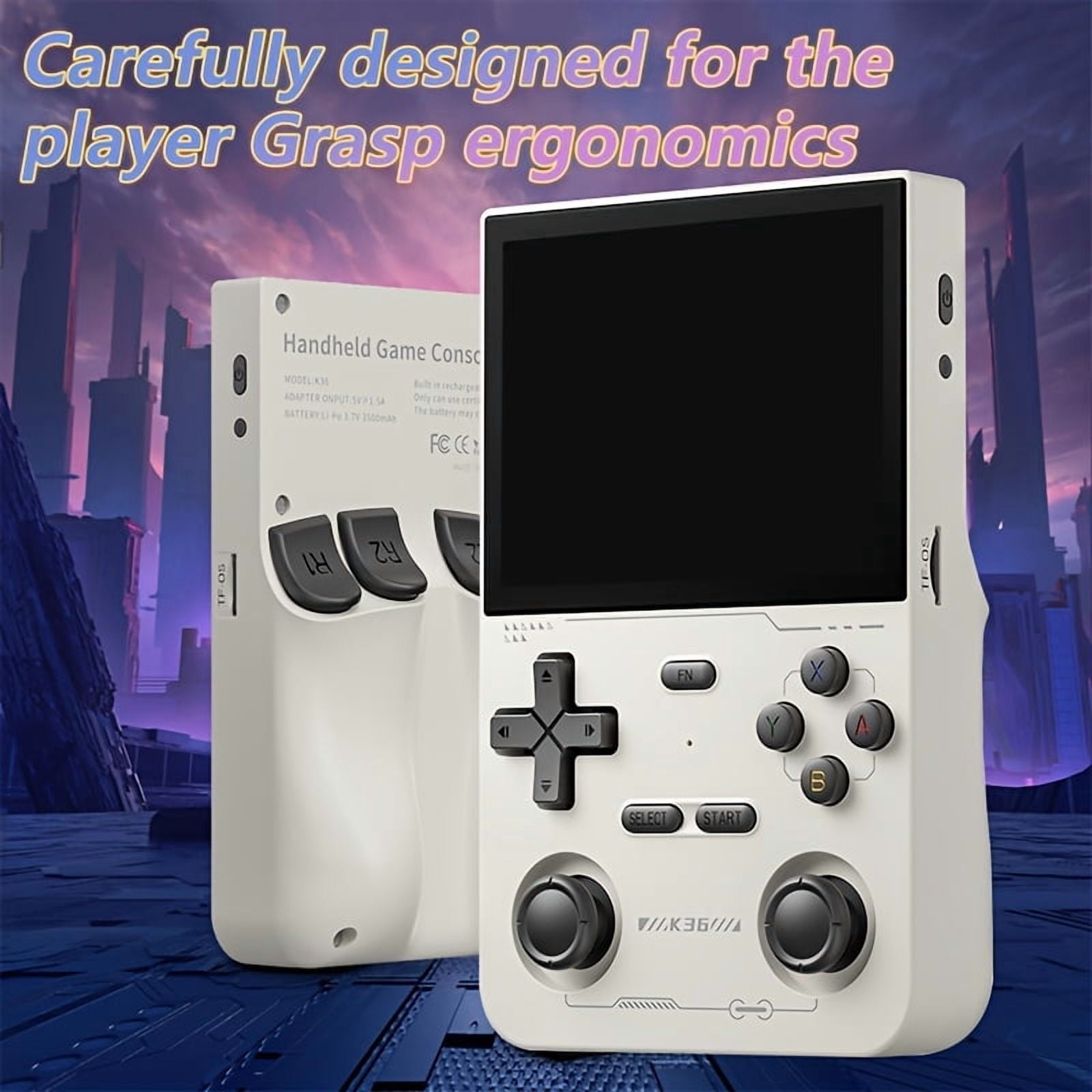 Open Source Handheld Console with 3.5" HD IPS Screen, 64GB, 3500mAh Battery, Multi-Interface & Multilingual Support, Extensive Game Library, Lightweight