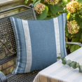 thumbnail image 3 of Throw Pillow Covers 18x18 Inch, Vintage Steel Blue Striped Decorative Pillow Cases for Couch Sofa Bed, Farmhouse Modern Stripes Boho Cotton Linen Square Home Decor Pillowcases with Hidden Zipper, 3 of 9