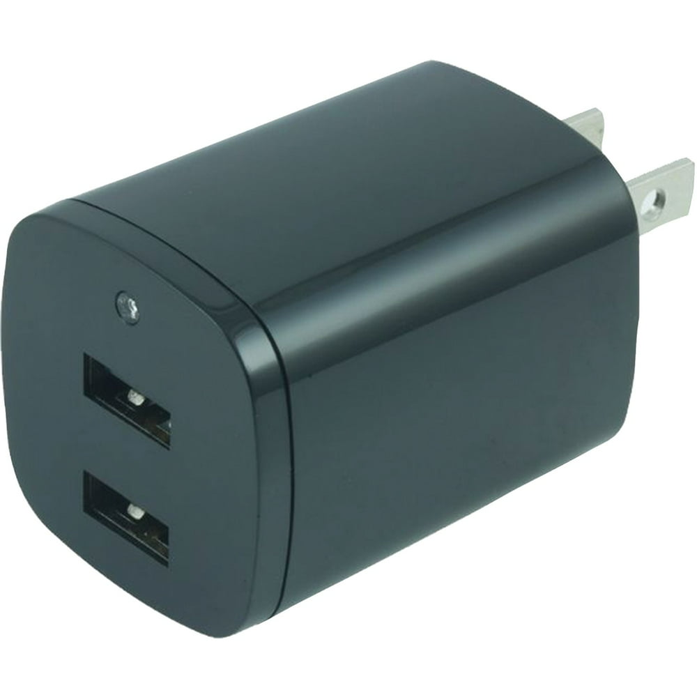 GE Dual USB Wall Charger, Foldable, 2 port, 10W, Black, 35099 Walmart