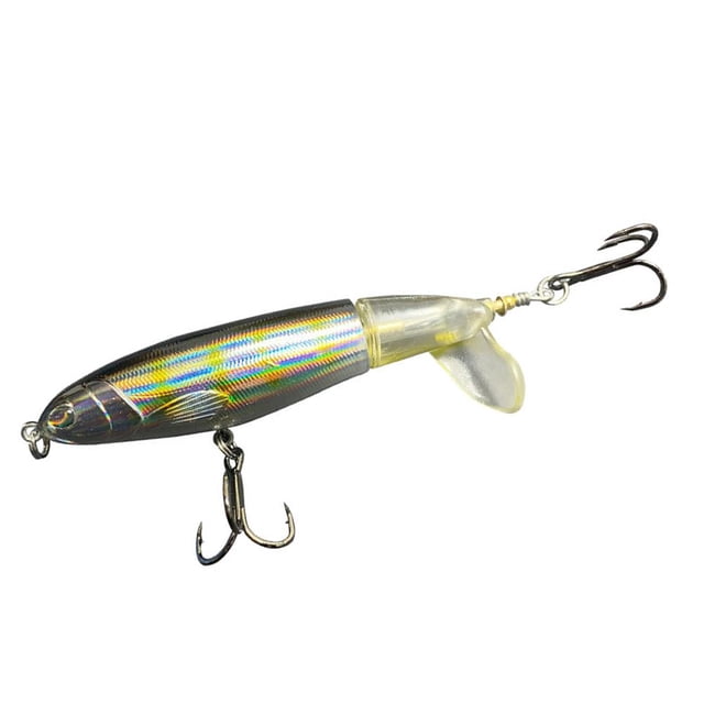 Señuelos de pesca de hélice 10 cm cebo duro artificial de superficie falsa (plata negra)