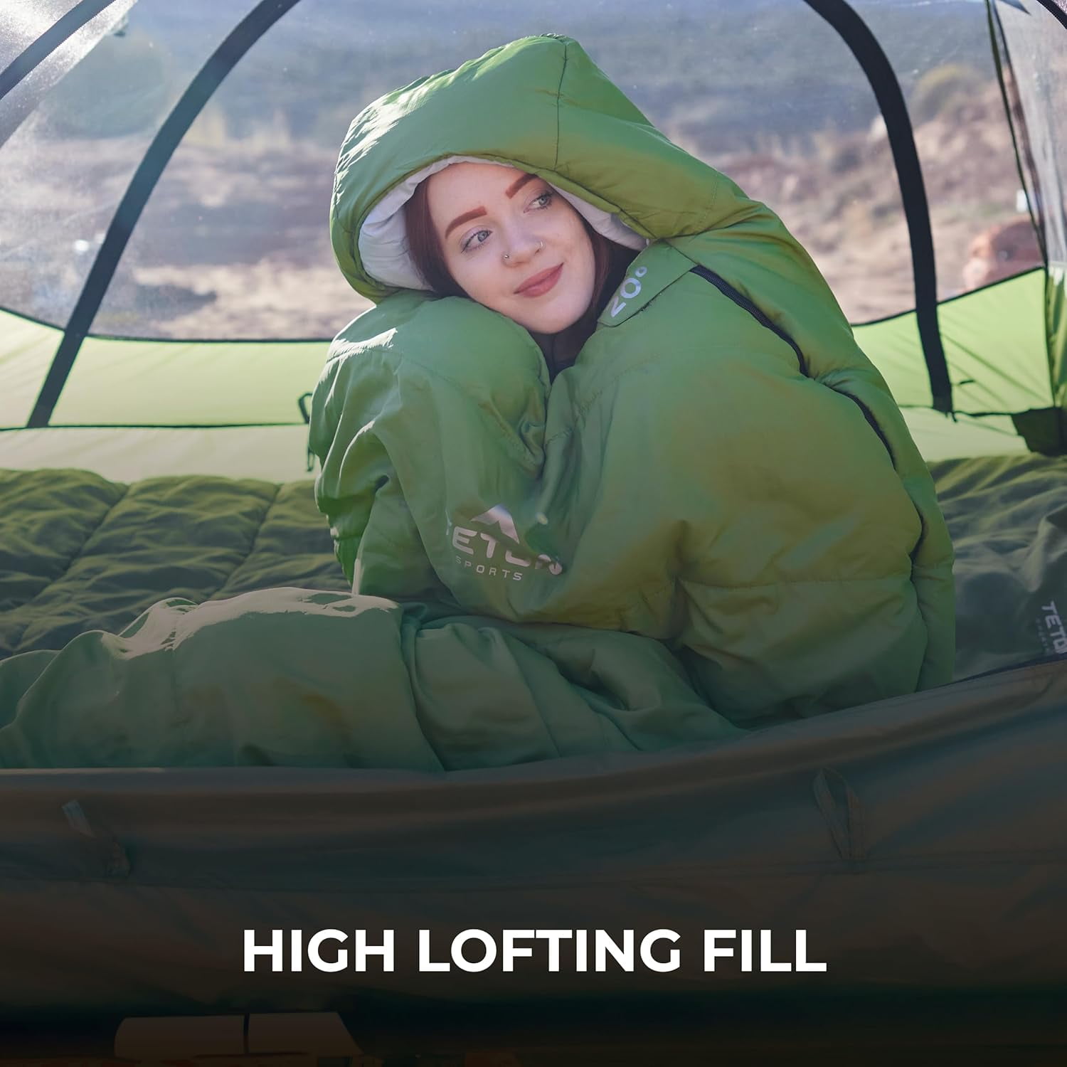 Teton LEEF Lightweight Mummy Sleeping Bag for Camping, Hiking, Backpacking; Cold Weather Option, Compression Sack Included