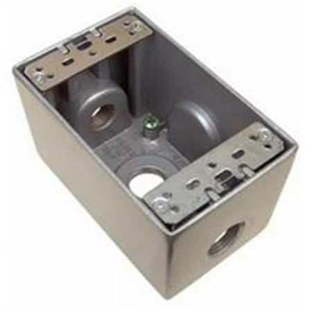Morris Products 36110 Weatherproof Boxes - One Gang Deep 24 Cubic Inch Capacity - 3 Outlet Holes 1 In. Gray