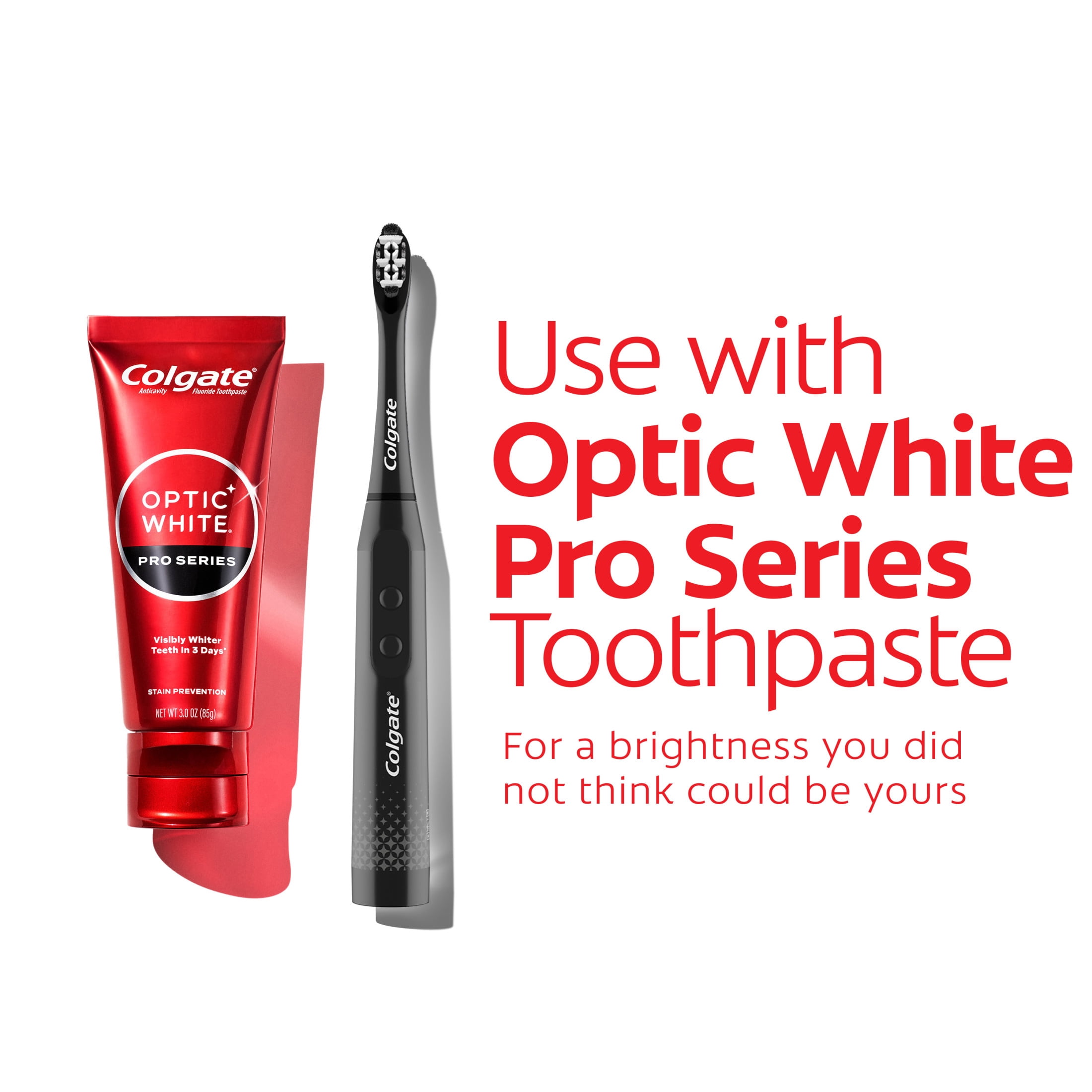 Colgate Optic White Adult Sonic Battery Operated Electric Toothbrush, Medium