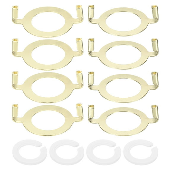 Uxcell E27 E26 Lamp Harp Saddle Base 4 Set 1.7"/1.4" (42mm/36mm) Lamp Harp Holder Base Lamp Harp Adapter, Gold