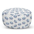 thumbnail image 1 of Spaceship Pouf Cover with Zipper, Repetitive Disc Shaped Flying Saucers and Stars on Plain Backdrop, Soft Decorative Fabric Unstuffed Case, 30" W X 17.3" L, White and Pale Ceil Blue, by Ambesonne, 1 of 5