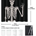 thumbnail image 6 of JOOCAR Cool Halloween Skull Shower Curtain, Funny Gothic Skeleton Day of Death Goth Bathroom Decor, Waterproof Fabric Polyester Curtain Set, with 12 Hooks 72 x 72 Black White, 6 of 6