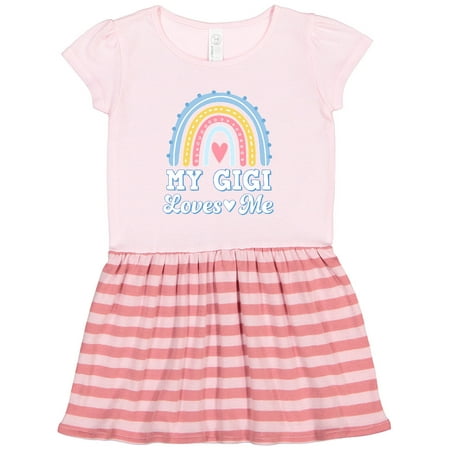 

Inktastic My Gigi Loves Me Retro Rainbow Gift Toddler Girl Dress