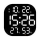thumbnail image 1 of Reloj de pared digital con calendario, pantalla de temperatura, control remoto y alarma electrónica. Blanco, 1 of 9