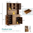 thumbnail image 4 of Walsunny Pantry Cabinet with Microwave Shelf Doors Drawer for Kitchen Storage 68" Tall Kitchen Food Cabinet Pantry Organizer Shelves Coffee Bar Cabinet with Hutch Brown, 4 of 9