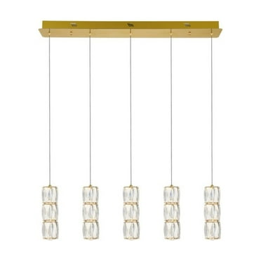 Polaris LED light gold Pendant Clear Royal Cut Crystal