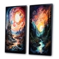 thumbnail image 3 of Designart "Mystic Horizons Space Asteroids I" Astrology Framed Wall Art Set Of 2 - Coral Spiritual Frame Gallery Set For Office Decor, 3 of 7