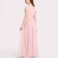 thumbnail image 4 of Fesfesfes Girl's Long Maxi Performance Dress Solid Color Breathable A-Line Dresses for Kids,Elegant Casual Holiday Dress,Princess Style Flared Dress(Beige,12-13 Years), 4 of 5
