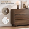thumbnail image 3 of Aufeile Dresser for Bedroom, 6 Drawer Dresser & Chest of Drawers, 53" Modern Chest of Drawers with Curved Profile Design, Wood Dresser Storage Organizer for Adults, Walnut, 3 of 9