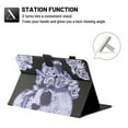 thumbnail image 4 of Universal 10" Tablet Case Flip Painted Leather Folio Stand Cover For iPad 9.7/Samsung Tab A 10.1/Amazon Fire HD 10.1/ iPad 10.2 and More 9.5-10.5 inch Tablet,Skull Flower, 4 of 5