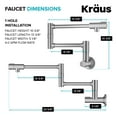 thumbnail image 6 of KRAUS Bolden 2 Handle Wall Mount Pot Filler Faucet with Retractable Arm in Spot-Free Stainless Steel, 6 of 7