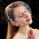thumbnail image 4 of Guardurnaity Velo de jaula de pájaros de tul blanco hipoalergénico para novias, velo facial, accesorios para el cabello con perlas. Accesorio para el cabello, 4 of 6