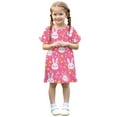 thumbnail image 4 of Ugoldhm Girls Casual Short Sleeve Summer Midi Dress - Crew Neck Flowy Sun Dresses, Size 3-12, 4 of 9