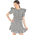 thumbnail image 4 of Vestido corto de tweed Roman Fashion /Tallas Extras, 4432 (Negro) negro G, 4 of 5
