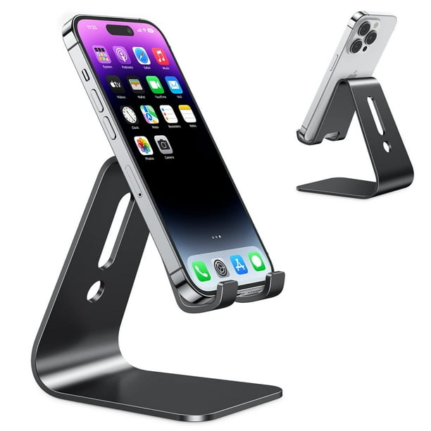 Soporte de teléfono celular OMOTON C1 de aluminio para iPhone iPad negro