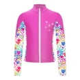 thumbnail image 3 of Ocealan Kids Girls Athletic Sport Jacket Zipper Figure Ice Skating Training Top Long Sleeve Sparkly Hot Pink 6, 3 of 6