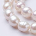 thumbnail image 3 of 1strand Natural Cultured Freshwater Pearl Beads Strands Oval Seashell color 10~11x9~10mm Hole: 0.5mm about 35~37pcs/strand 15.5 inch~15.7 inch, 3 of 3