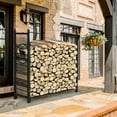 thumbnail image 5 of 4ft Steel Firewood Log Storage Rack, Fireplace Holder, 5 of 8