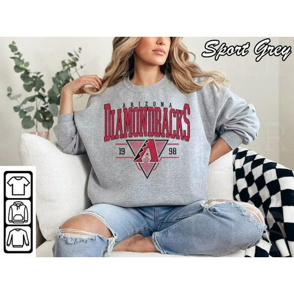 Vintage Arizona Sweatshirt | Baseball Arizona EST 1998 Shirt, Sport Grey Color, Size S