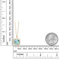 thumbnail image 3 of Gem Stone King 5.29 Ct Cushion Checkerboard Sky Blue Topaz 18K Yellow Gold Plated Silver Pendant, 3 of 4
