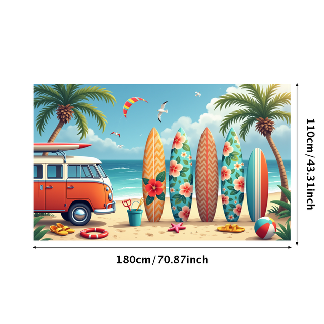 Floral Pattern Surfboard Beach Theme Summer Decoration Tropical Elements Surfing Gear for Beach Party Summer Holiday Outdoor Event