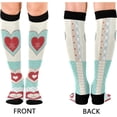 thumbnail image 2 of FREEAMG Scandinavian Dwarf Tomte with Candles Compression Socks for Women and Men, 1 Pair, 2 of 7