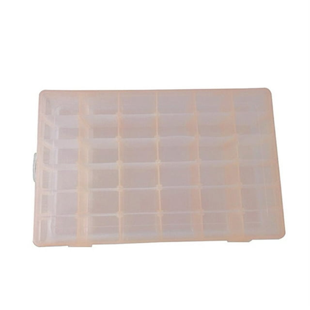 CNKOO Plastic Jewelry Organizer 36 Comparments Thread Organizer with Adjustable Dividers Transparent Storage Box for Beads Letter Board Letters Embroidery Floss and Craft