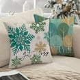 thumbnail image 6 of Hello Winter Vibes Pine Tree Decorative Throw Pillow Covers 16 x 16 Set of 4, Green Get Cozy Snowflake Stripes Porch Outdoor Home Decor, Christmas Let It Snow Seasonal Couch Cushion Case, 6 of 6