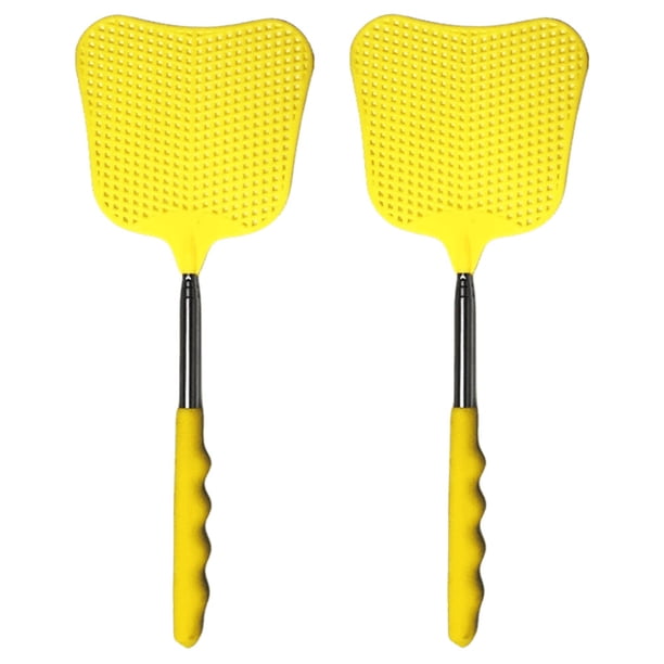 Matamoscas Telescópicos Varilla Acero Inoxidable Plástico () Amarillo 2 Uds.