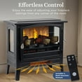 thumbnail image 3 of Country Living Infrared Freestanding Electric Fireplace Stove Heater in Bronze | Provides Supplemental Zone Heat with Remote and WiFi, 3 of 15