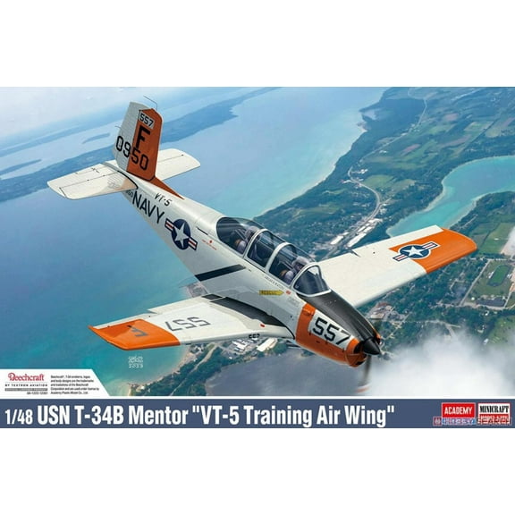 ACADEMY AC12361 1/48 Scale USN T-34B Mentor `VT-5 Training Air Wing`   Model Kit