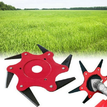 Outdoor Trimmer Head 6 Steel Blades Razors 65Mn Lawn Mower Grass Weed Eater Brush Cutter (Best 4 Cycle Grass Trimmer)