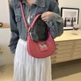 thumbnail image 3 of Niche Design Butterfly Underarm Bag PU Leather Half Moon Bag para mujeres y niñas, 3 of 8