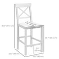 thumbnail image 3 of HOMCOM Counter Height Bar Stools Set of 2 with Back and Footrest White, 3 of 10