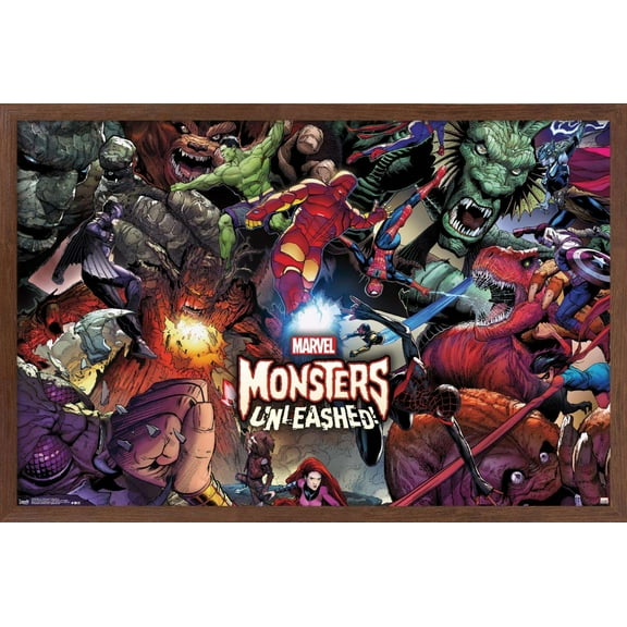 Marvel Comics - Monsters Unleashed Wall Poster, 14.725" x 22.375", Framed