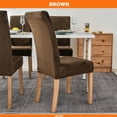 thumbnail image 3 of Velvet Chair Slipcovers Set of 4, Stretchy Super Soft Dining Chair Seat Covers, Removable Washable Protectors for Party, Pet Protection, and Home Use (Brown)., 3 of 6