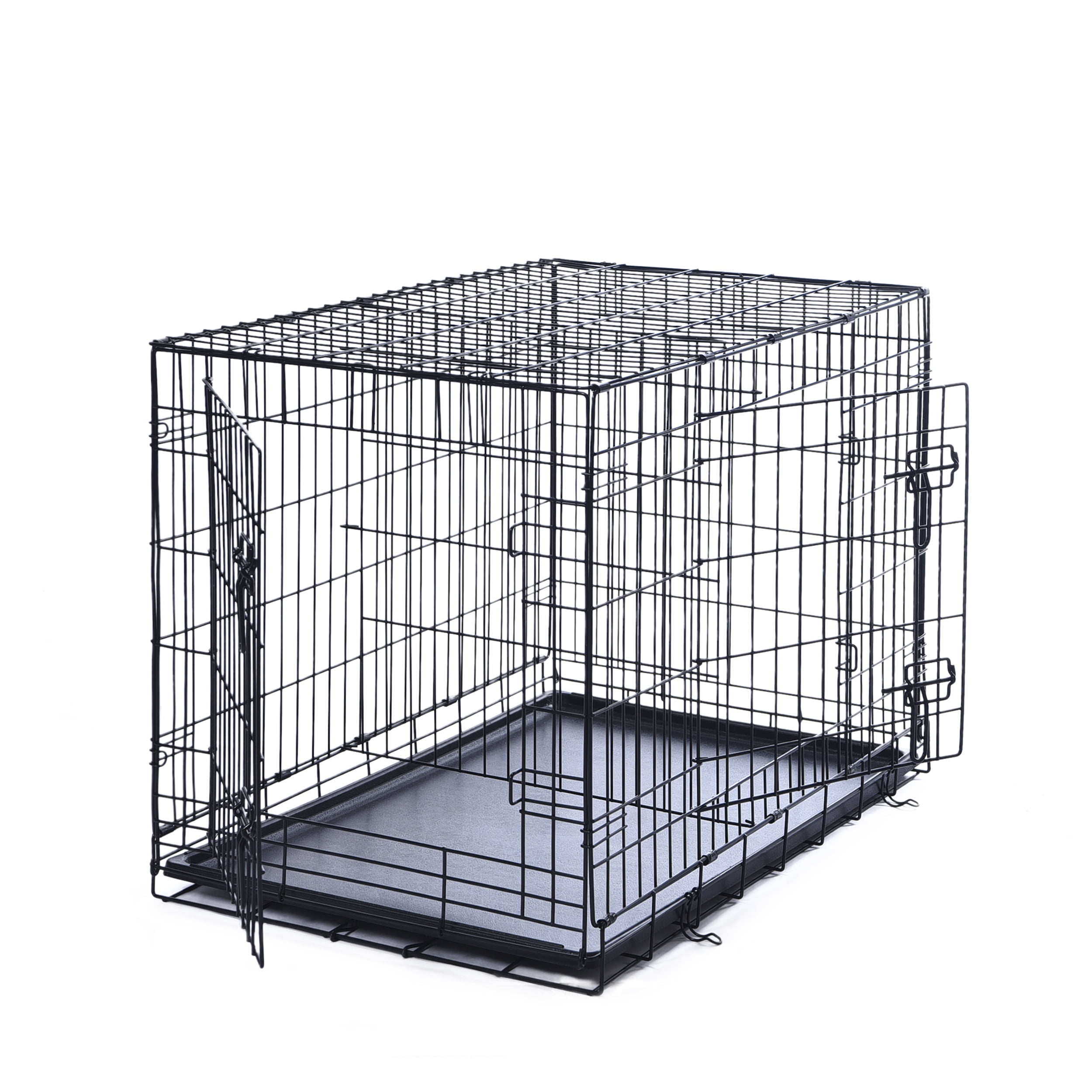 Max&Marlow 36inch Double-Door Dog Crate, Foldable Metal Wire Dog Kennel with Tray and Divider for Large Dogs