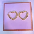 thumbnail image 7 of 14K Gold Plated Heart Hoop Earrings for Women, Lightweight and Hypoallergenic Earrings, 7 of 7